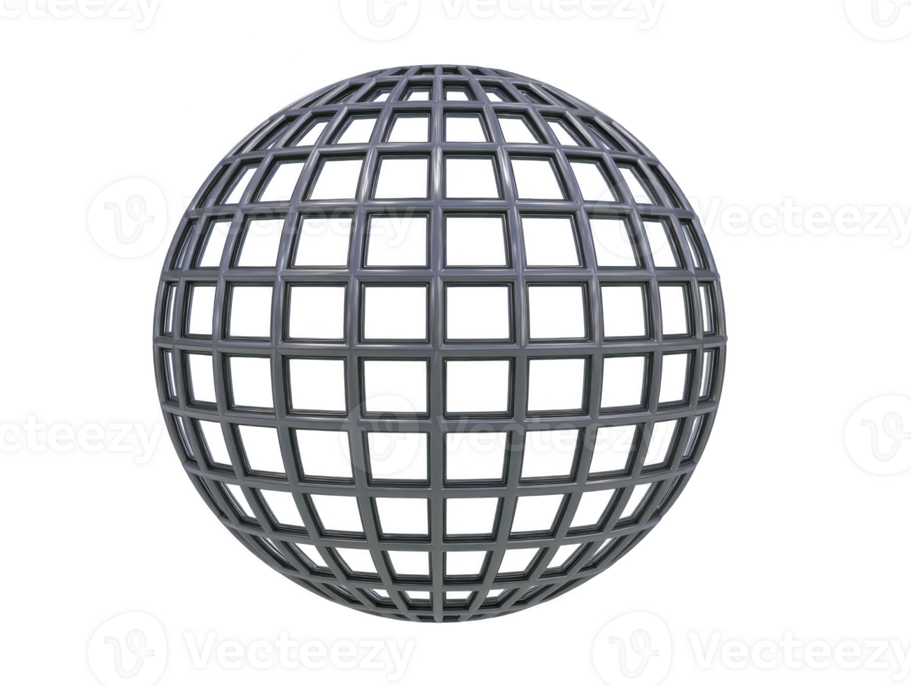 3D sphere geometric grid wireframe metallic abstract modern digital isolated technology design with futuristic and minimalistic style evoking sense of innovation and creativity png