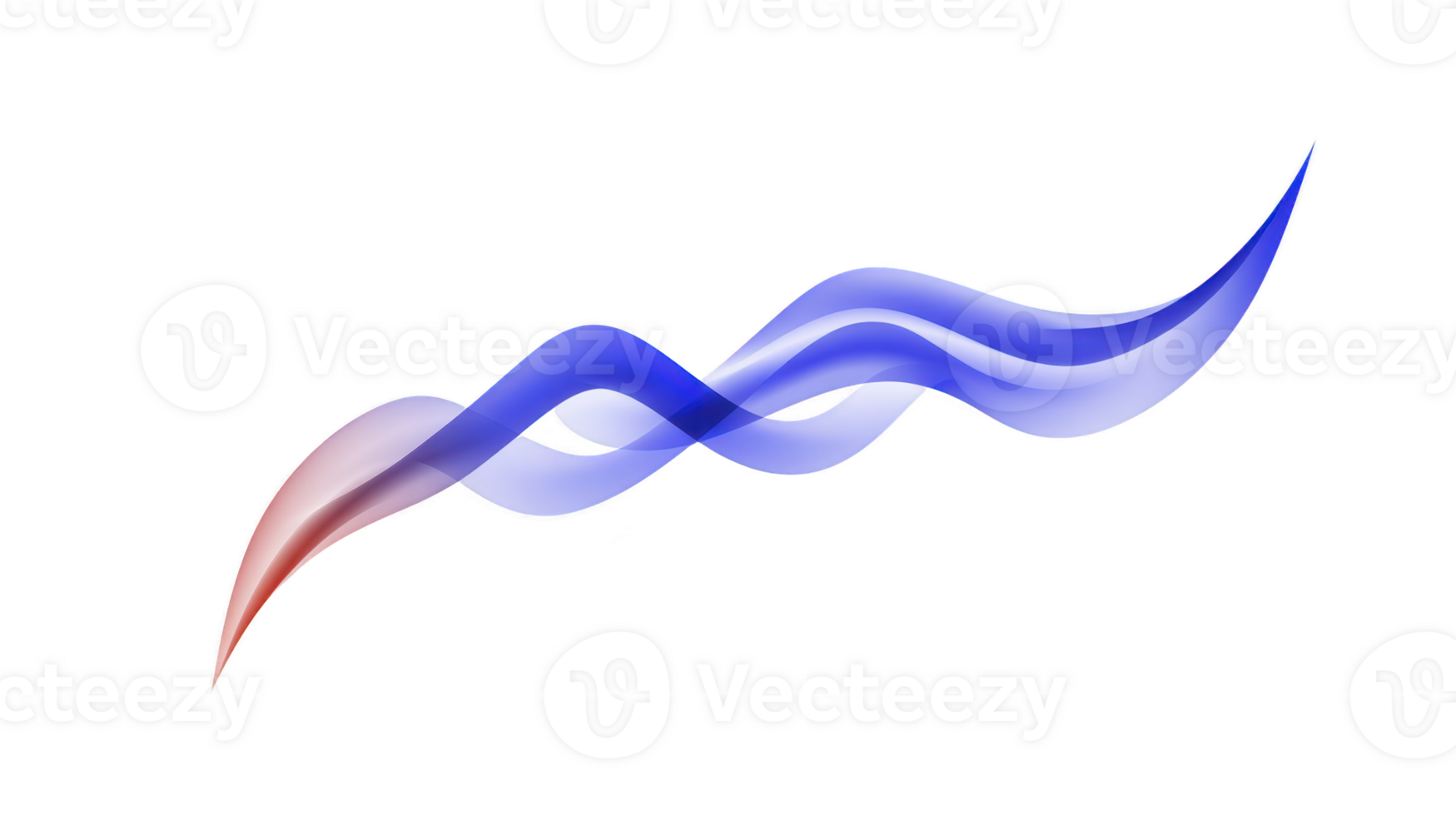 Abstract blue and red wave smooth flowing line modern digital art transparent gradient dynamic motion creative background elegant design isolated on white png