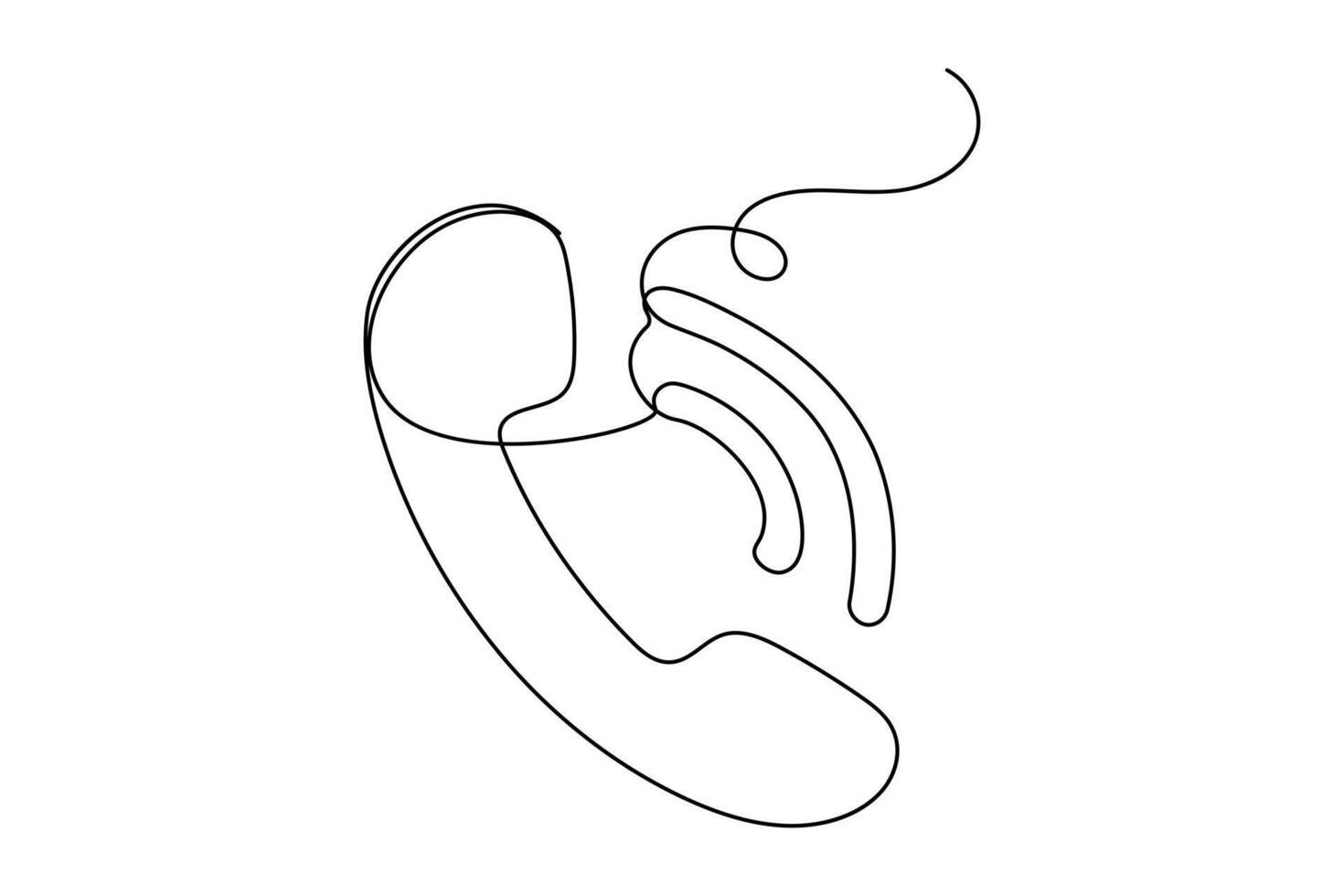 Continuous contour line drawing of a call icon minimal style vector