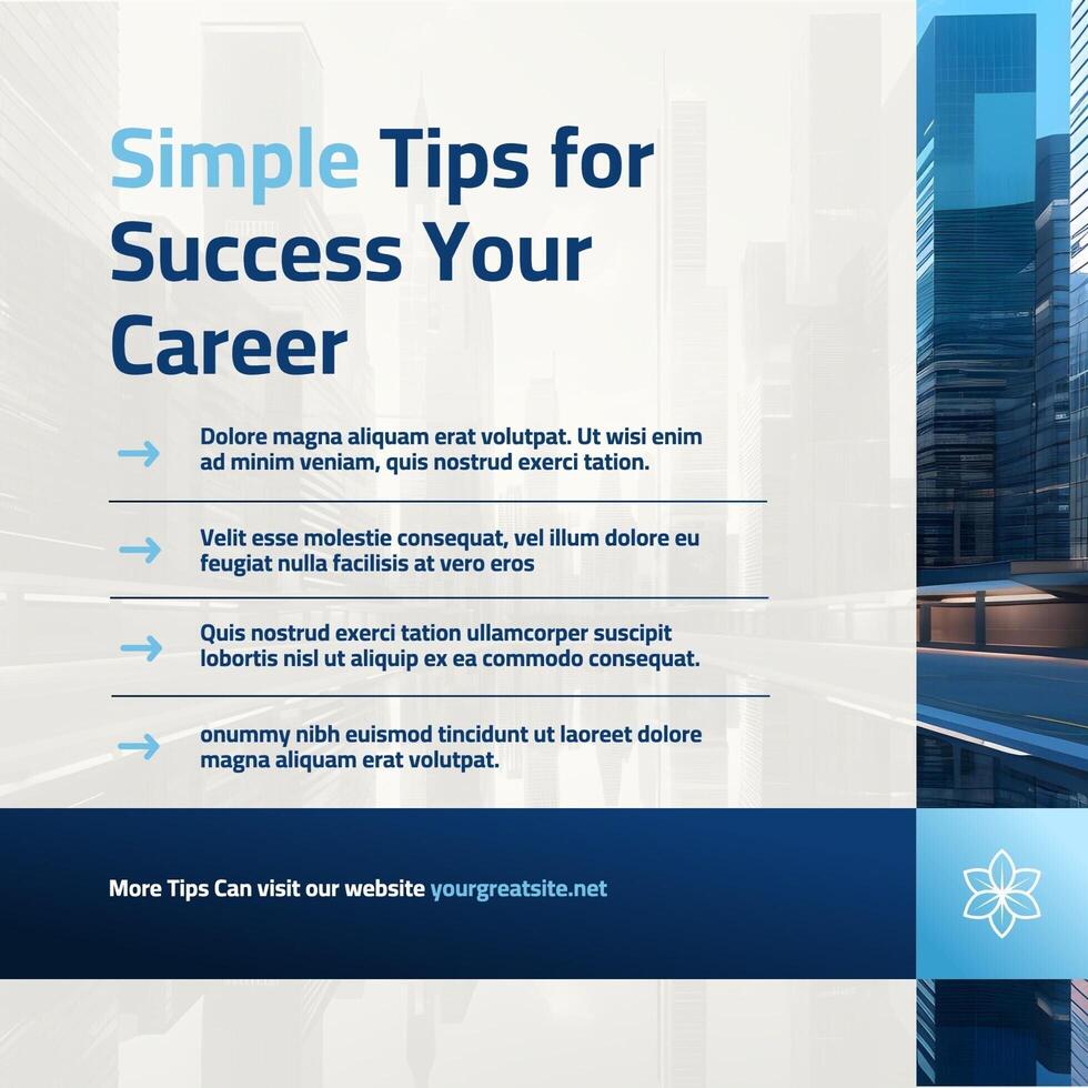 Tips for A Successful Career LinkedIn Post template
