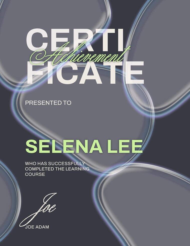 general certificate with glass abstract geometry template