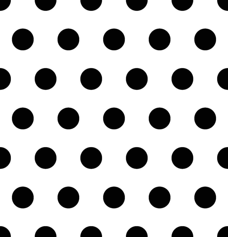 Seamless polka dot pattern in triangular arrangement. Black dots on white background. illustration. vector