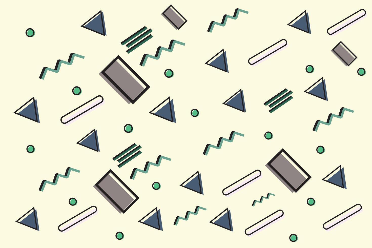 a pattern with memphis shapes and lines vector