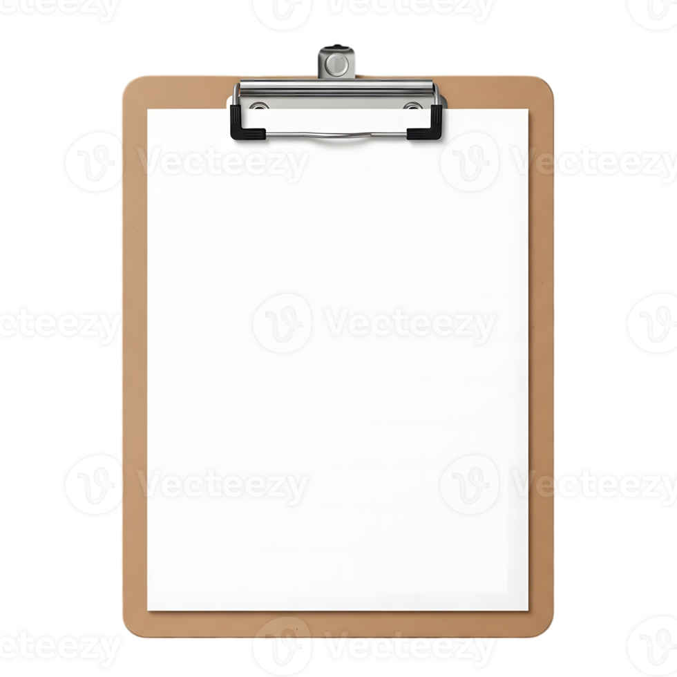 Empty Clipboard with Blank Paper Ideal for Forms, Notes, and Mockups on Transparent Background png