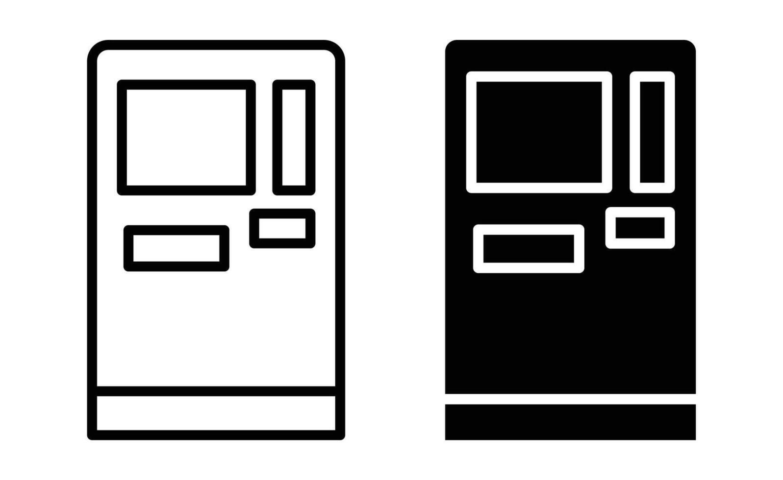 Vending Machine Outline and Solid Black Icon for Design Elements Use vector