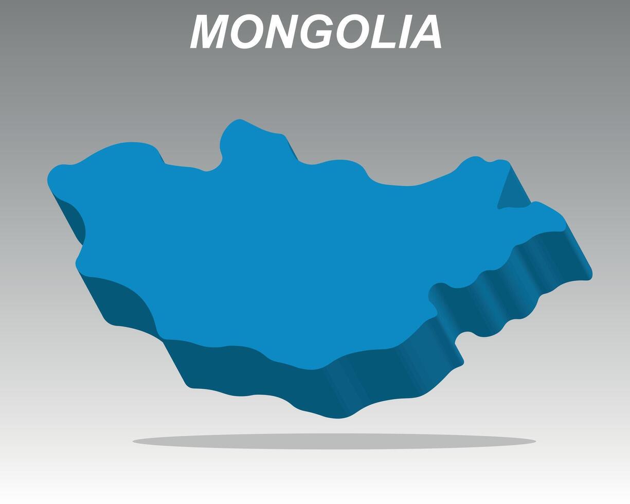 Trendy 3D map of Mongolia for business, data vector