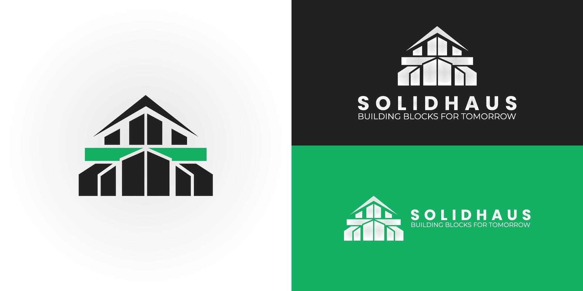 A contemporary abstract design that implies a solid structure, symbolizing high-quality materials and dependable construction. The shape represents stability and a strong foundation. vector