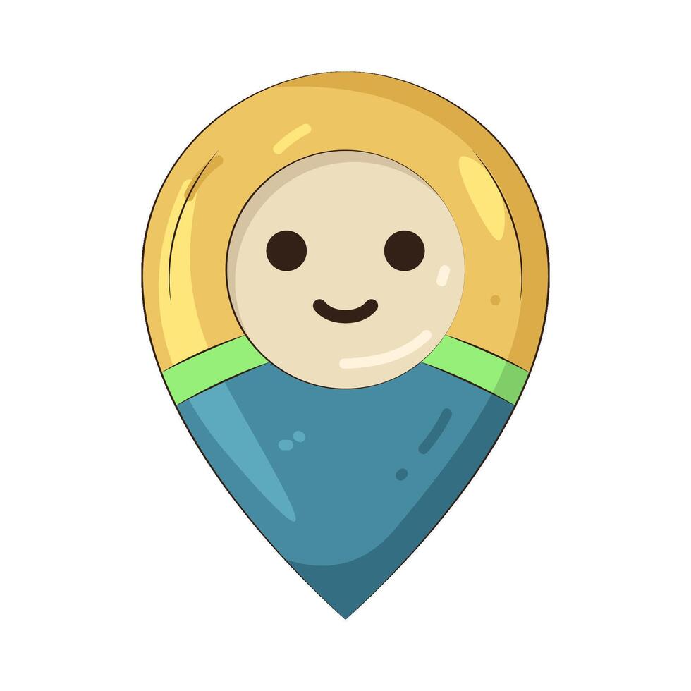Illustration of Map Pointer with Smiling Face vector