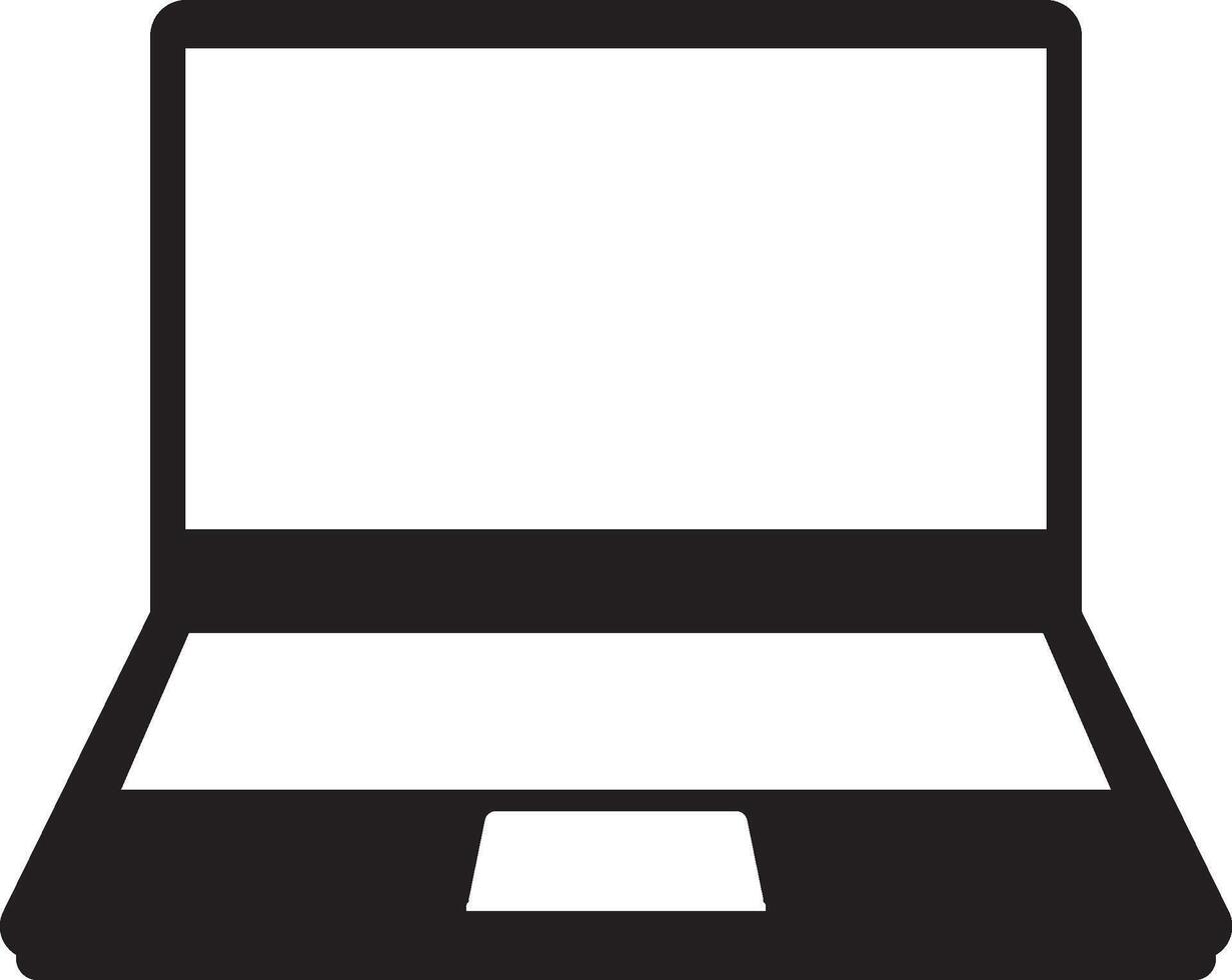 Laptop Icon. Computer Device and Notebook Silhouette vector