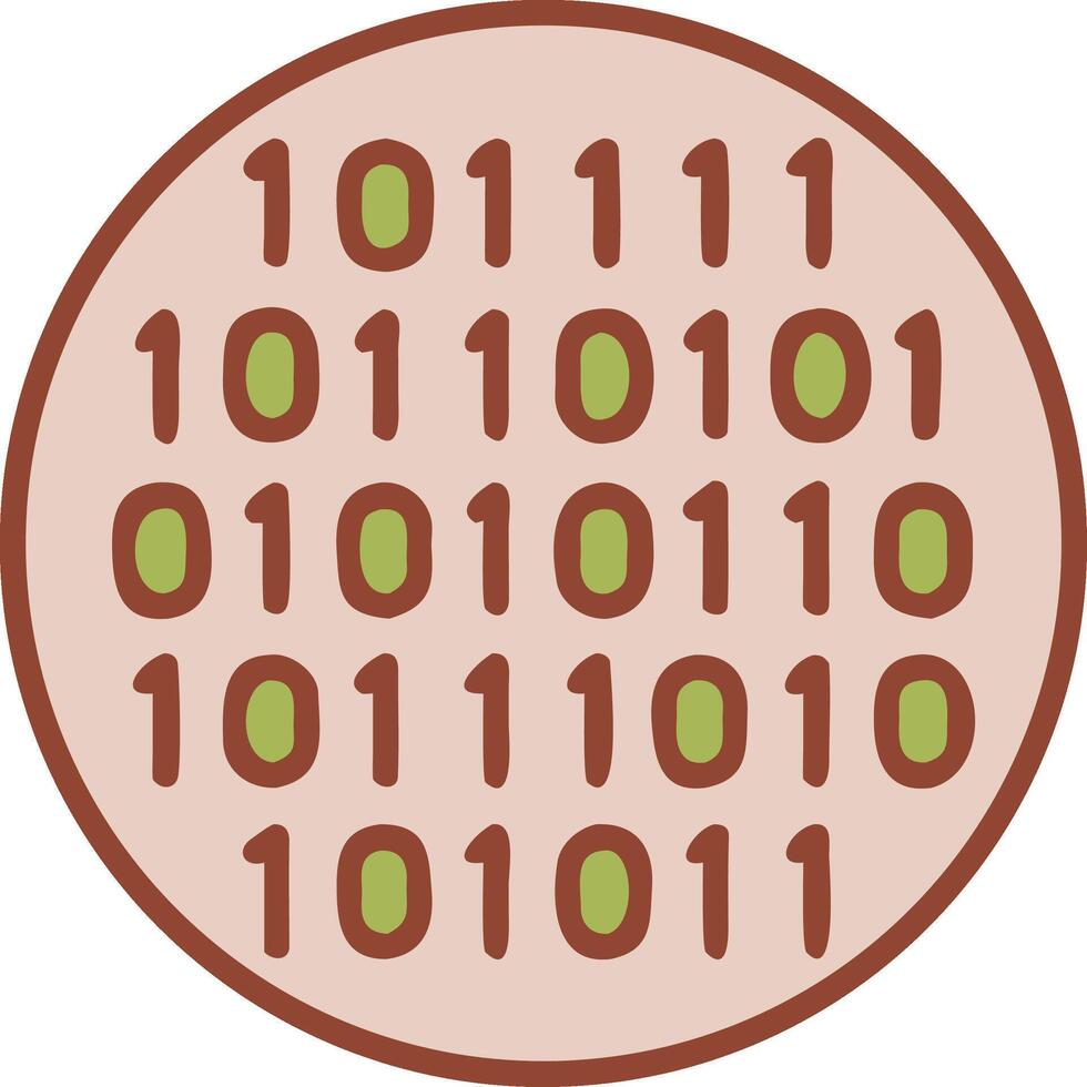 binario código modelo en circulo números datos vector