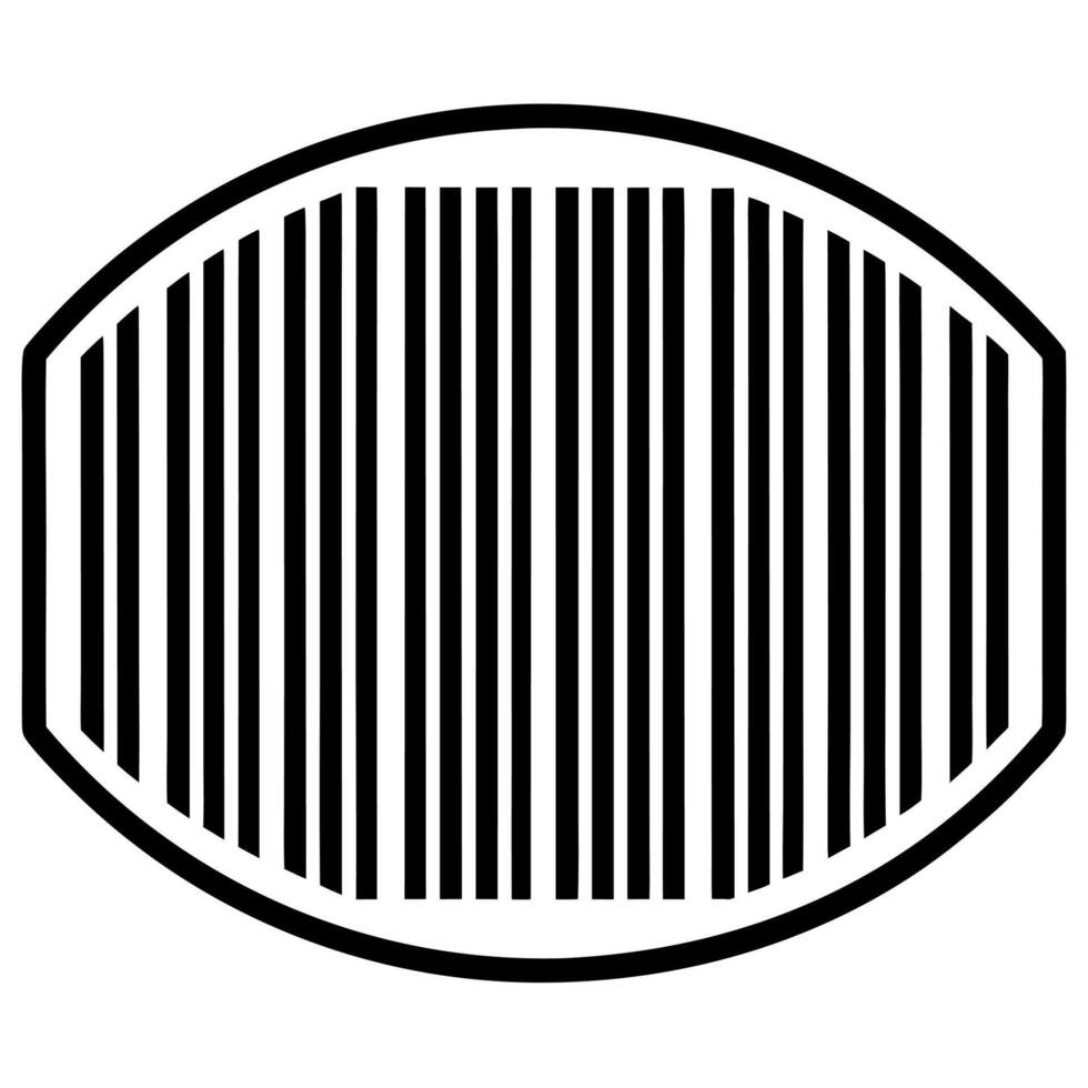 Abstract Oval Shape with Vertical Stripes Pattern lines vector