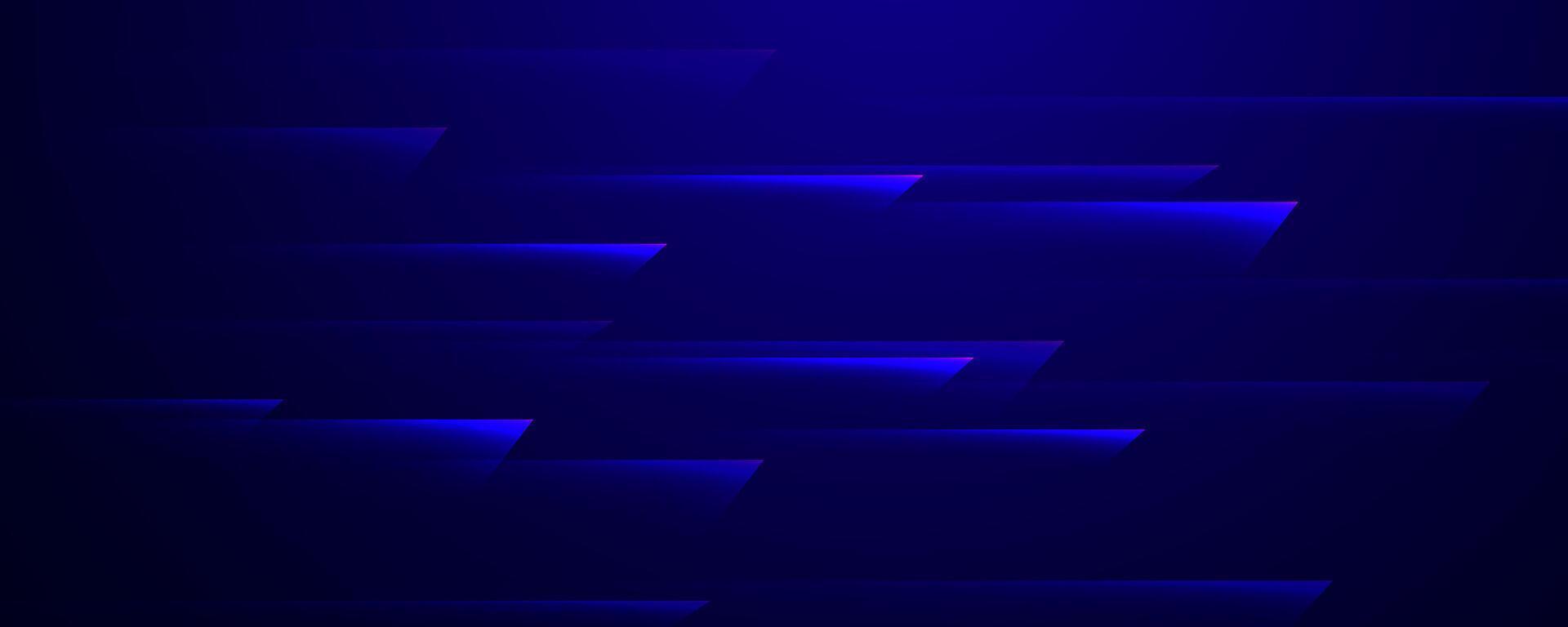 Abstract dark blue background with dynamic glowing parallelogram light shapes vector