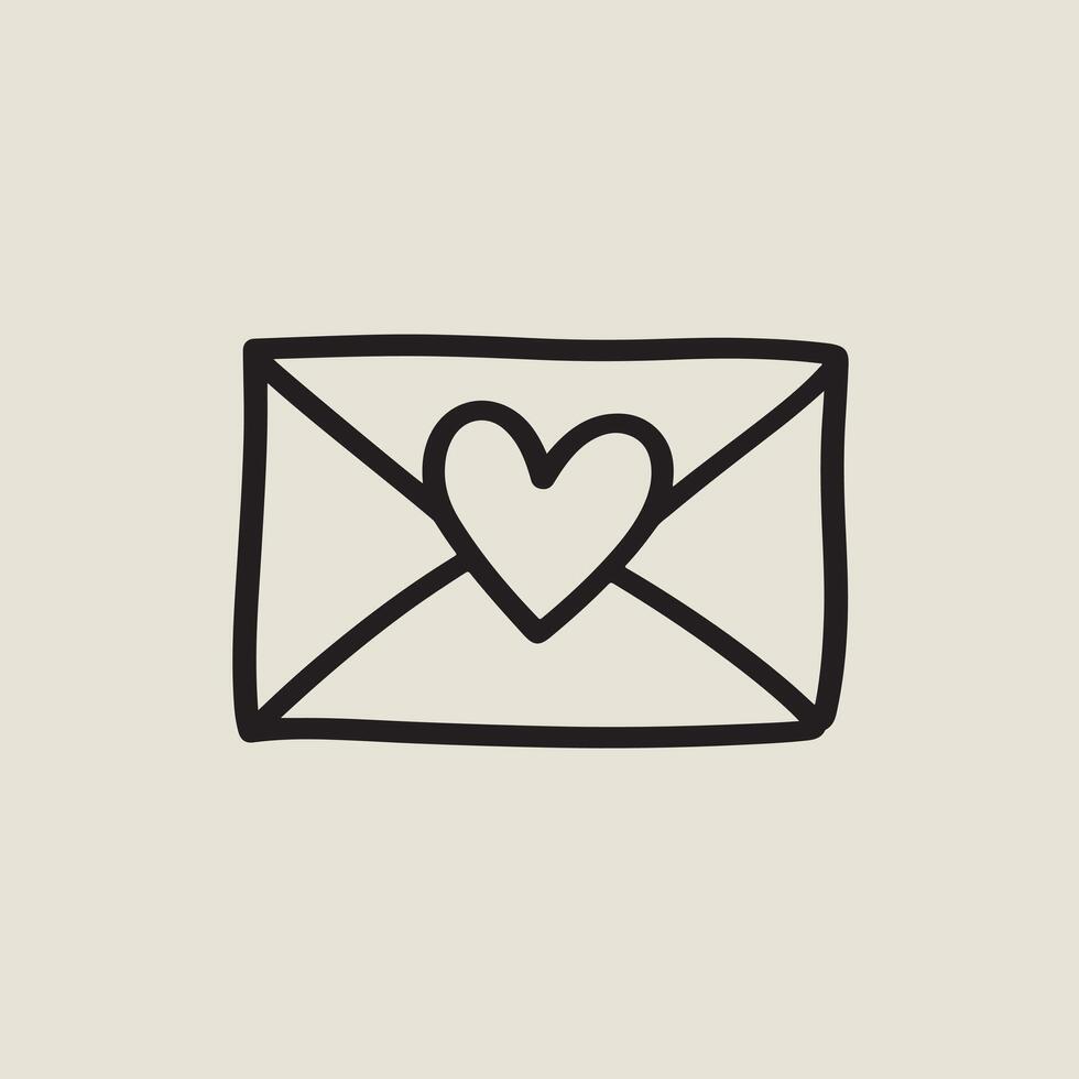 an envelope with a heart inside it vector