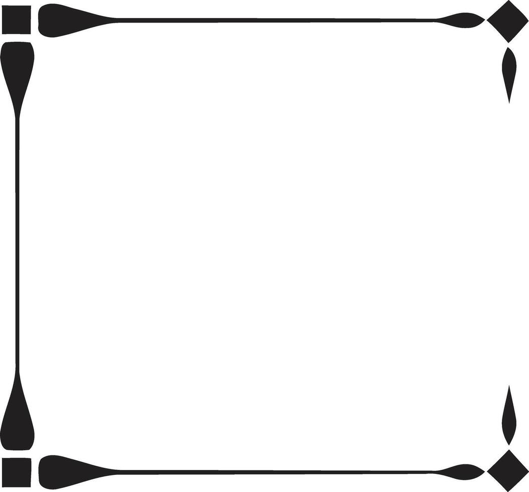 Simple black frame with decorative elements forming a square shape vector
