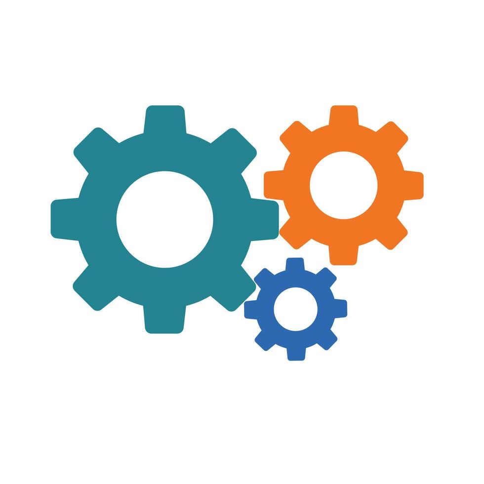 Interlocking gears symbolizing productivity teamwork and efficient processes vector
