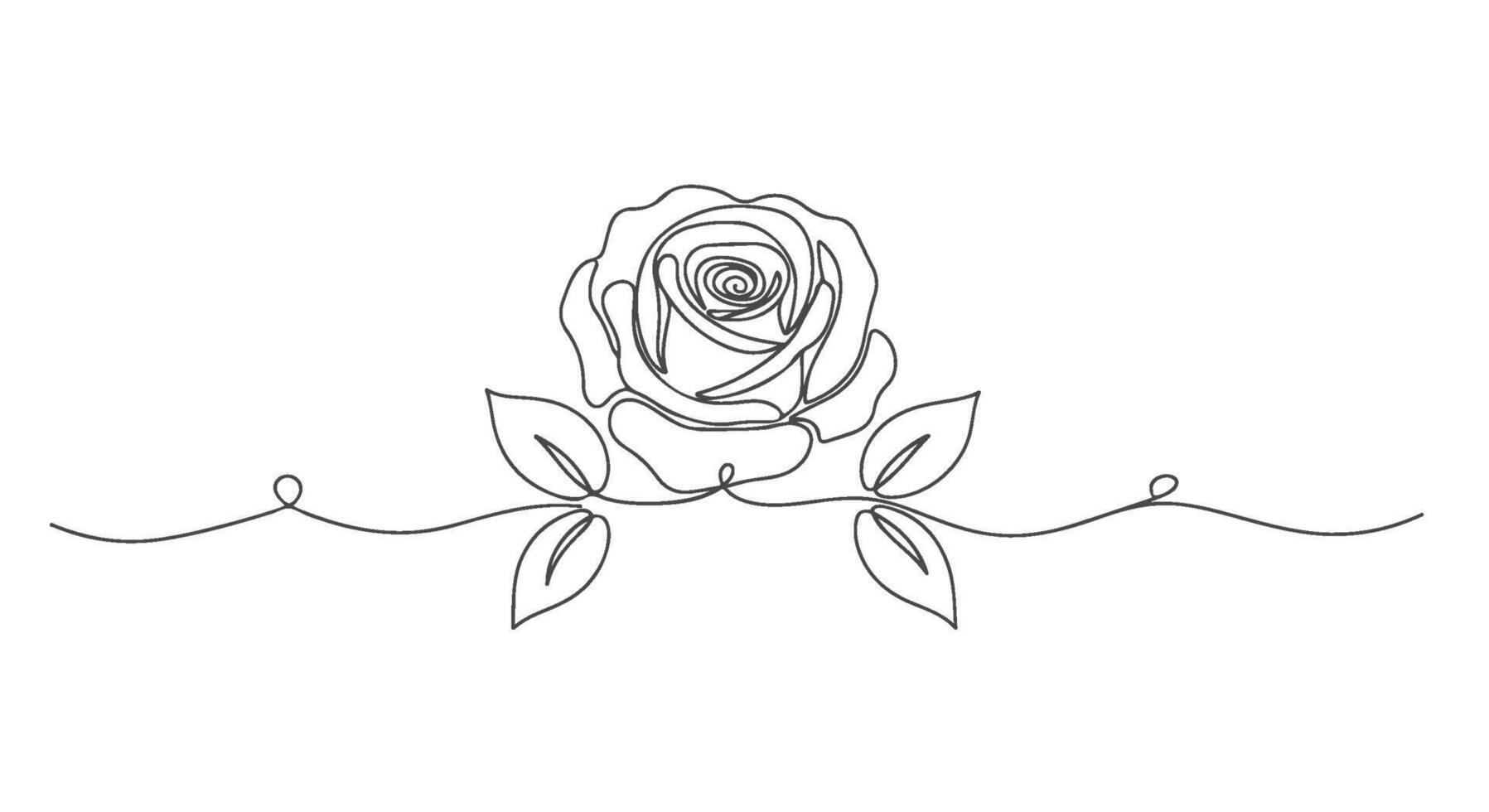 One continuous line drawing of a rose, perfect for elegant designs, in EPS format vector