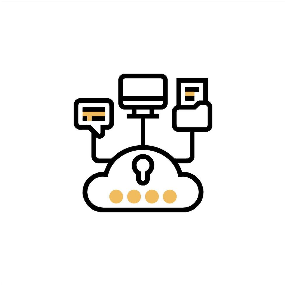 nube seguridad icono seguro datos almacenamiento red y informática, datos proteccion vector