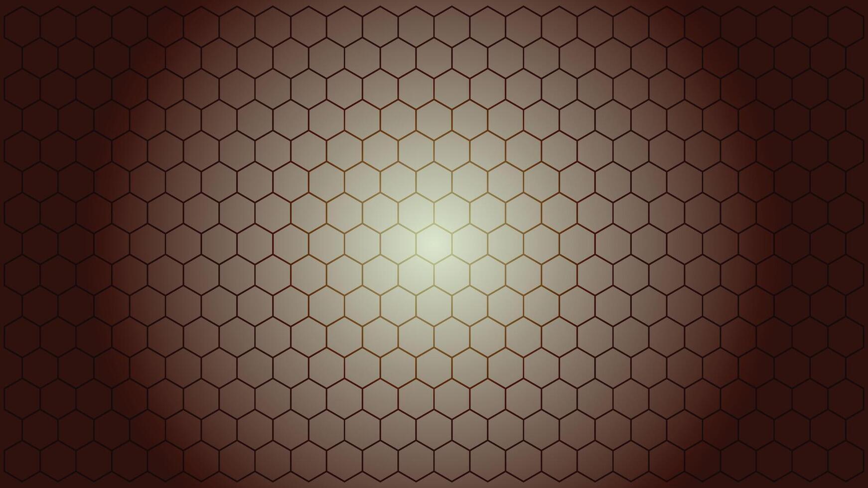 Hexagonal pattern background with gradient brown and white honeycomb design vector