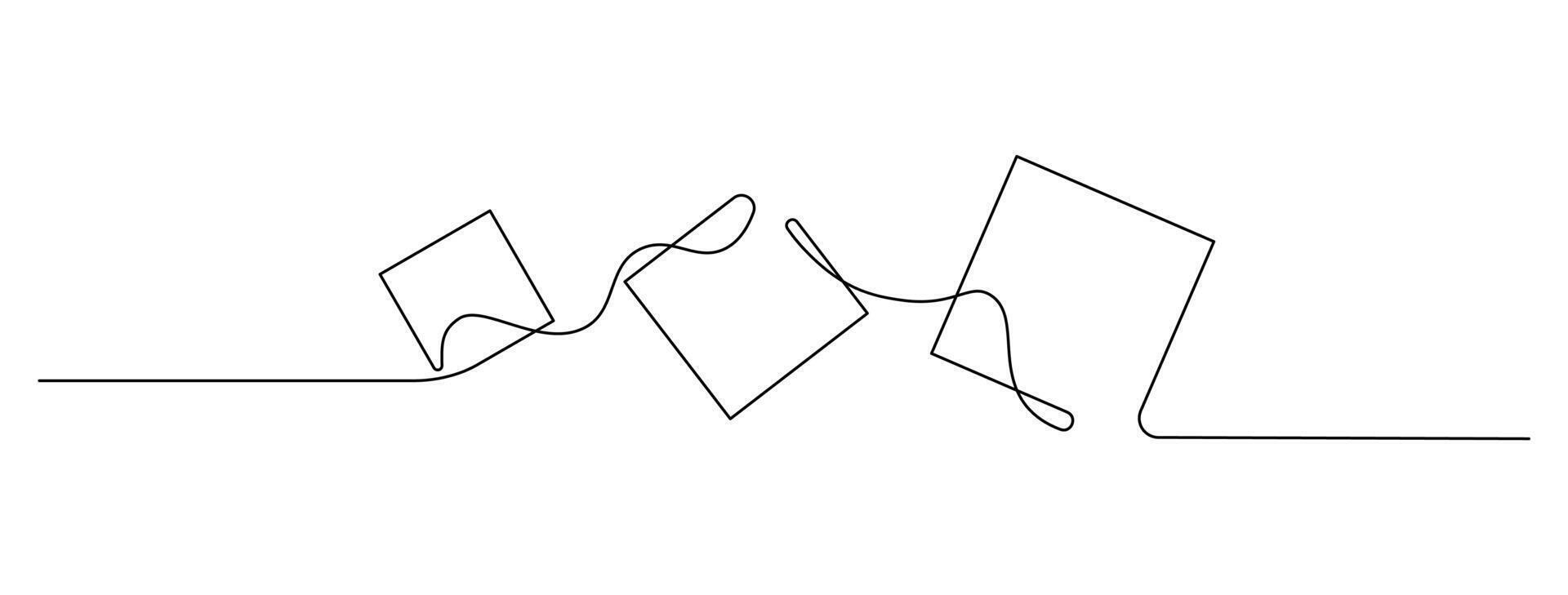 Simple Square Frame Different Size in Continuous Line. Abstract Geometry Artwork vector