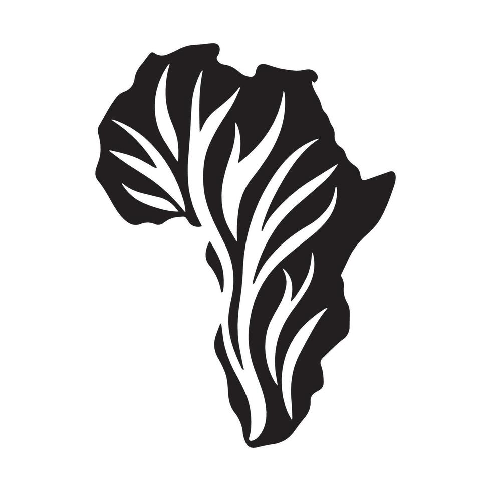 Dynamic Sharp Strokes African Continent Symbol Showing Power and Motion vector