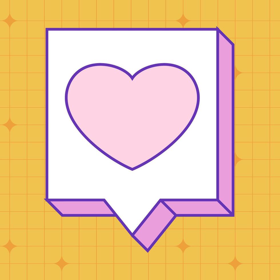 Retro memphis speech bubble. Talk bubble text, chat box, in retro style with drawing element on a color background. Sticker emoji text block in doodle balloon style vector