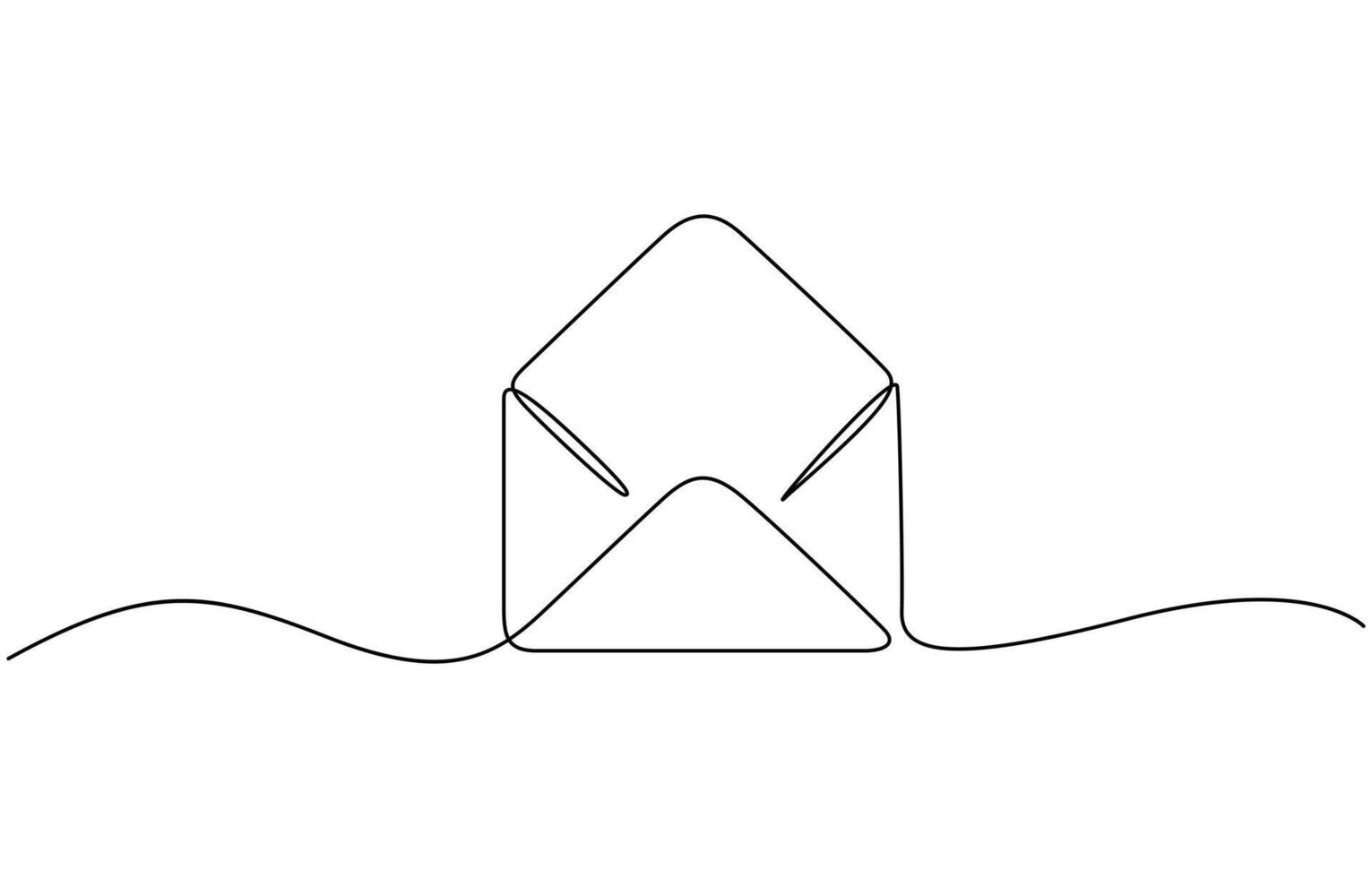 Continuous one line drawing of Paper envelope illustration. Editable outline vector