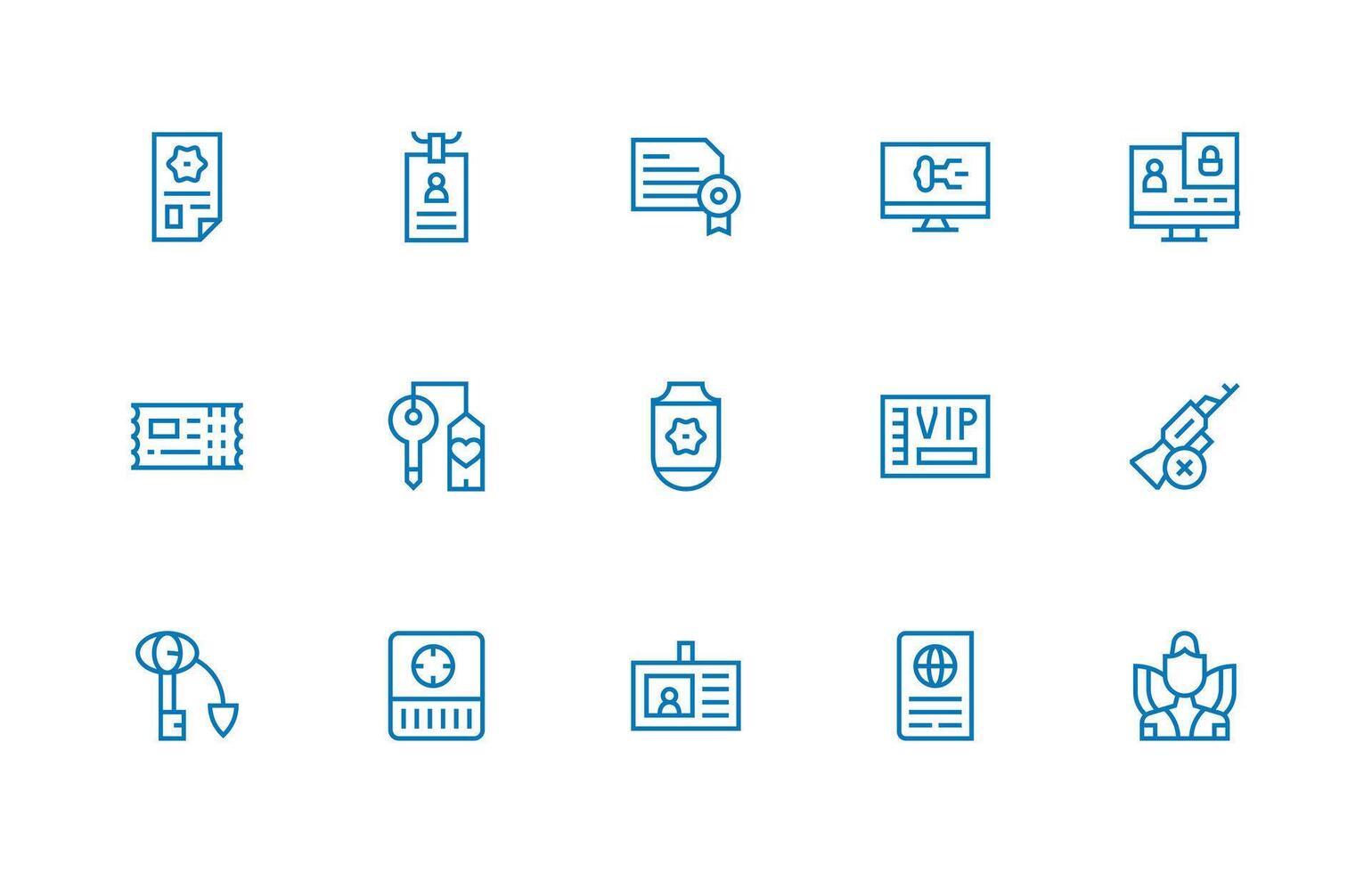 15 Regular Line Designs for Authorization Icons Reusable Icon Set vector