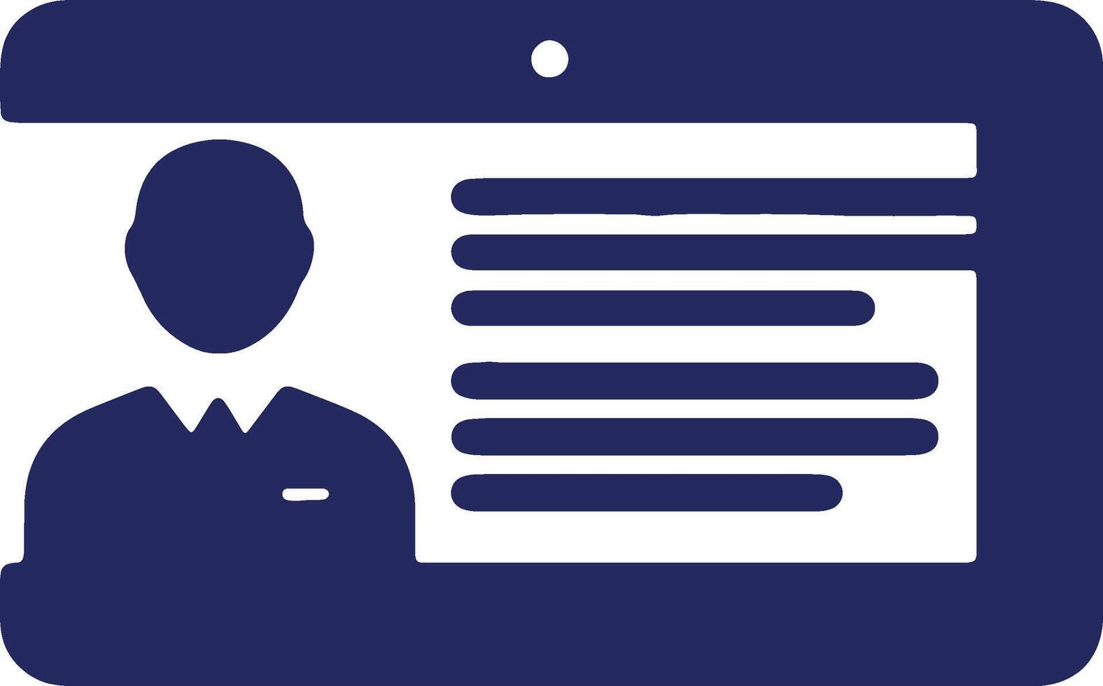 icon of a user profile screen showing a personal avatar and text data for a digital identity or online account vector