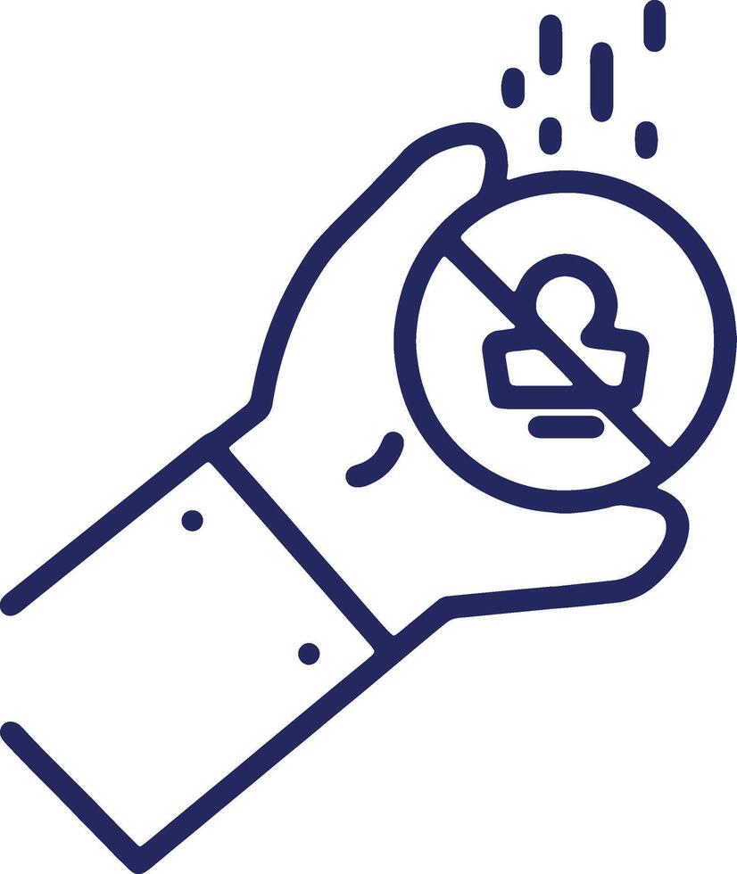 Conceptual illustration depicting user exclusion or identity restriction, symbolizing denied access, privacy concerns, or security measures against unauthorized individuals in digital environments vector