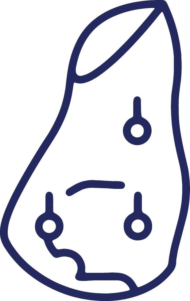 Minimalist Illustration of Abstract Shape with Dots and Lines in Blue vector