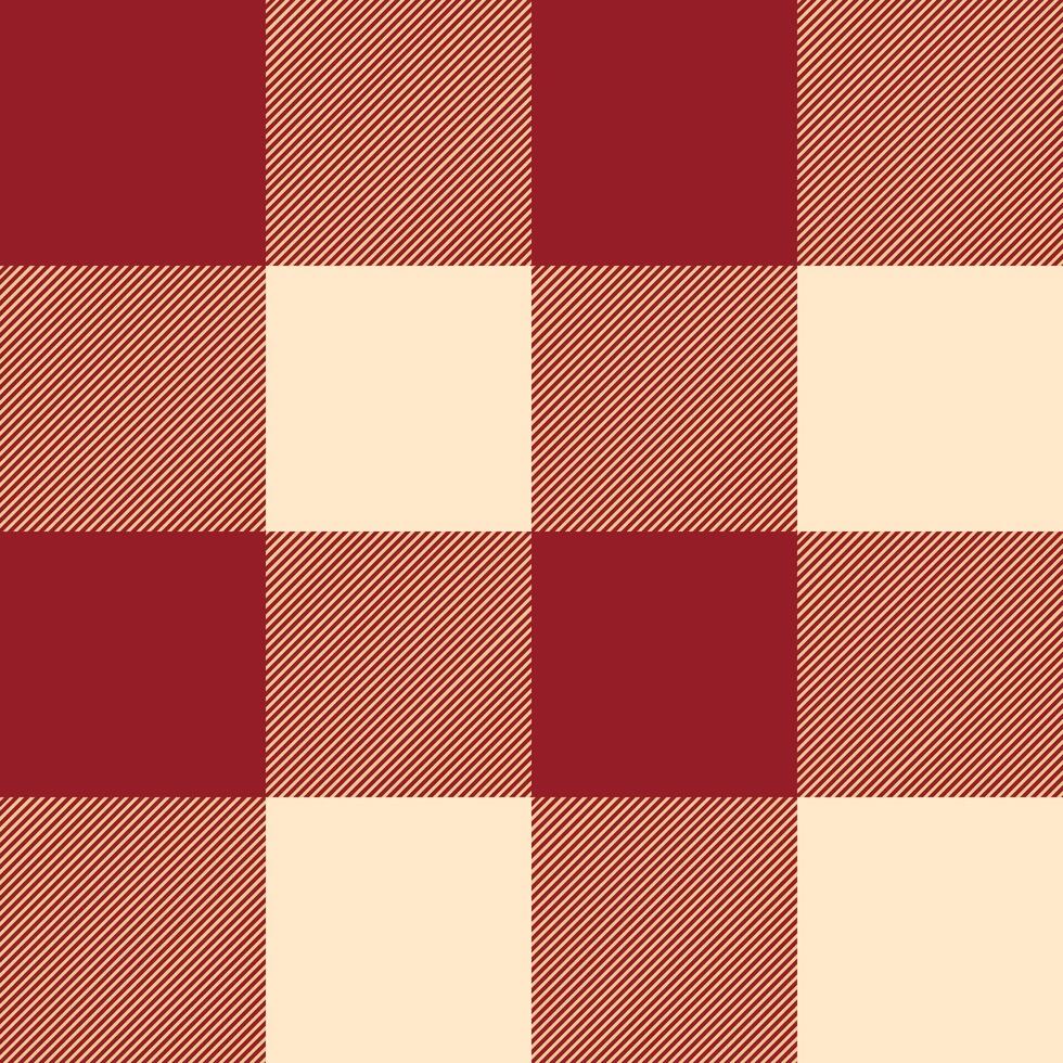 Buffalo plaid seamless pattern textile pattern in rustic cranberry red and soft cream tones. Ideal for use in fabric print, backgrounds. vector