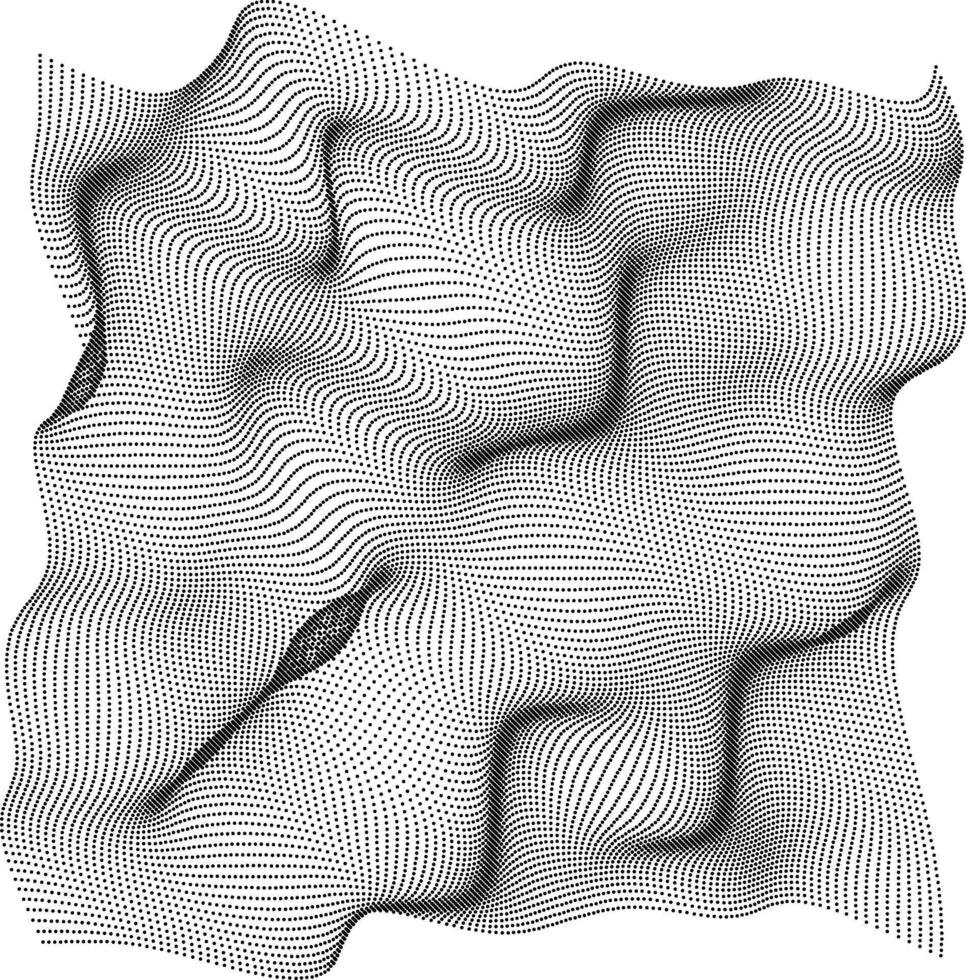 futurista ola malla cuadrícula representando datos red y digital fluir diseño vector