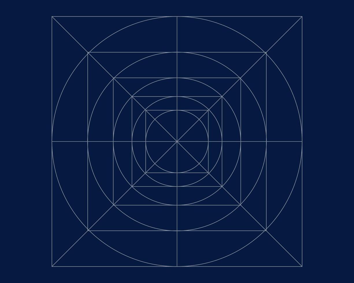 Guide, sizing for application logo grid, line geometric shapes on dark background. Blank template, proportions. vector