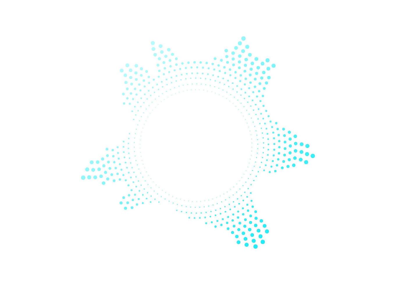 Abstract dotted sound ring in neon gradient colors. Circular waveform spectrum. isolated element for digital media visuals vector