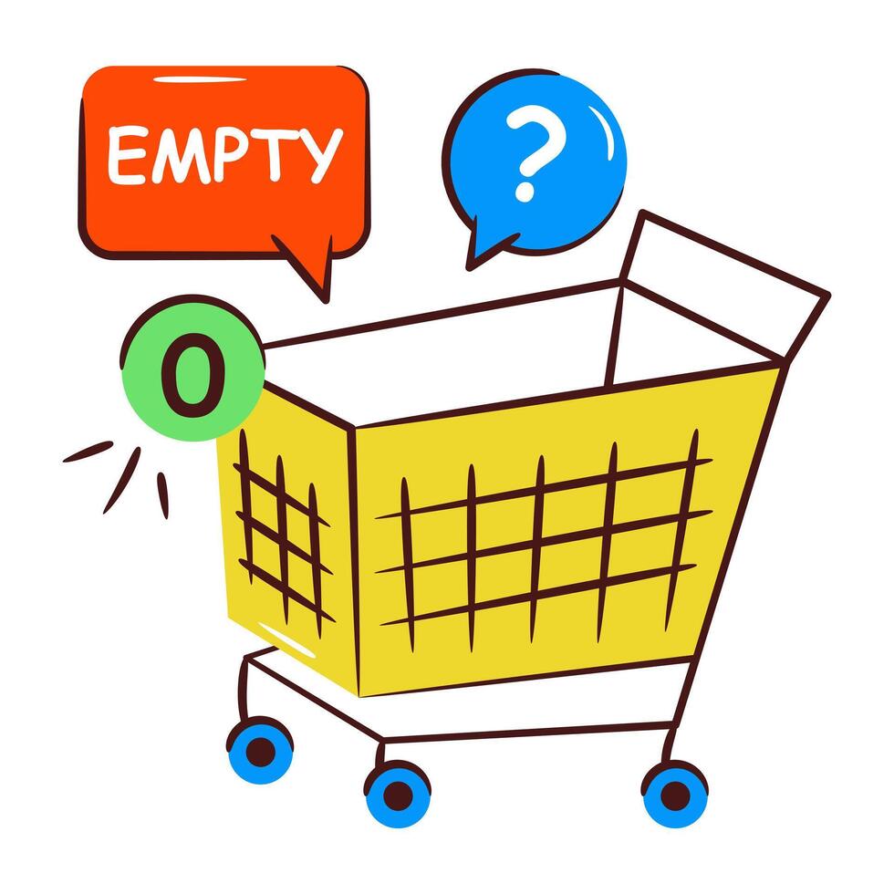 Modern design icon of empty cart vector