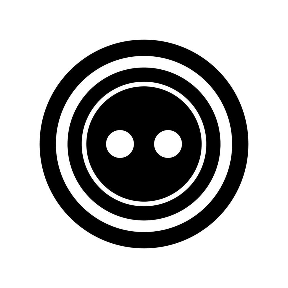 A circular graphic with a button-like design, featuring concentric rings and two small white circles vector