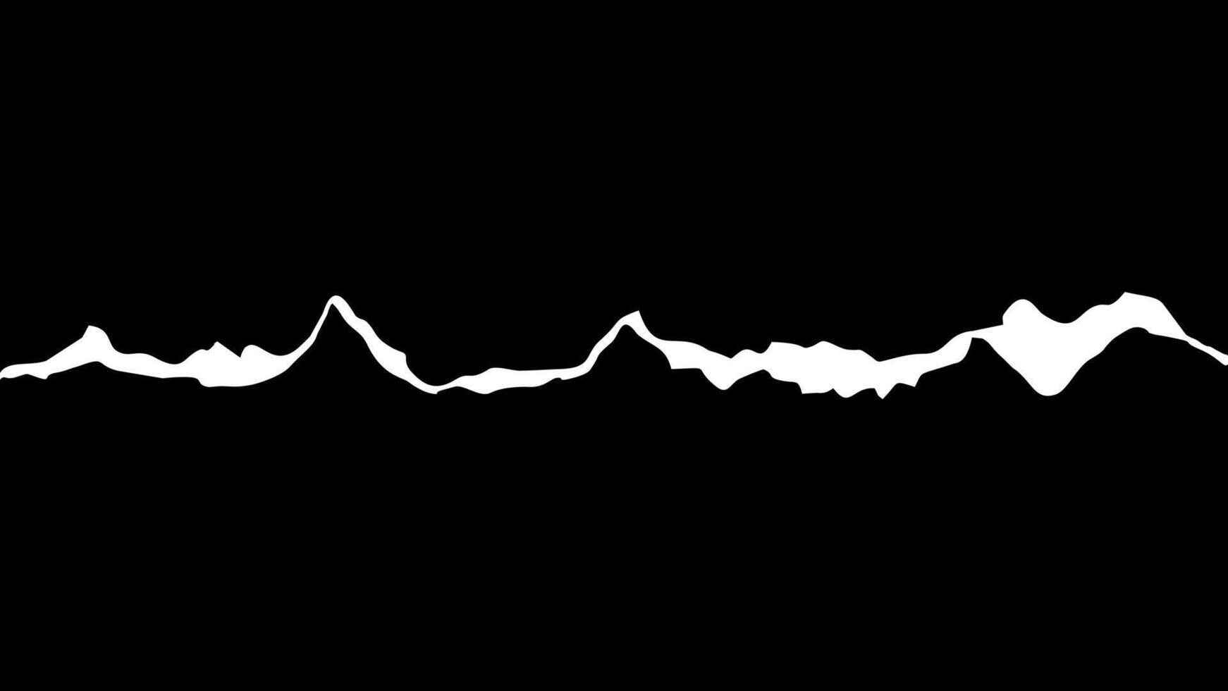 a white horizontal rip on a black background. Abstract torn paper texture. Jagged edge silhouette resembling a mountain range or soundwave. vector