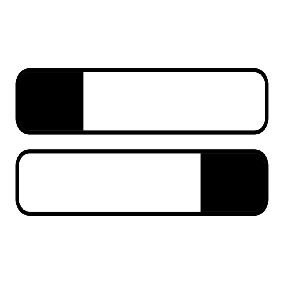 conjunto de sencillo web botones o barras. negro y blanco redondeado rectangular pancartas ui elementos con blanco Copiar espacio para texto. vector