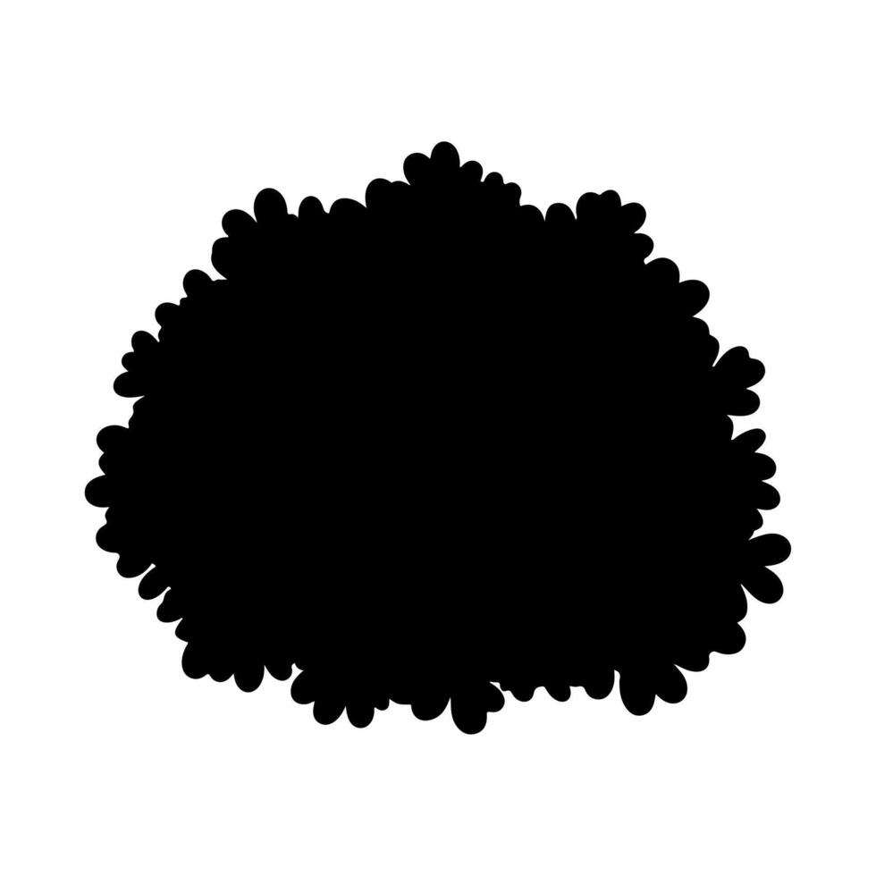 A solid black blob, with a scalloped edge on all sides, contrasts against a white background vector