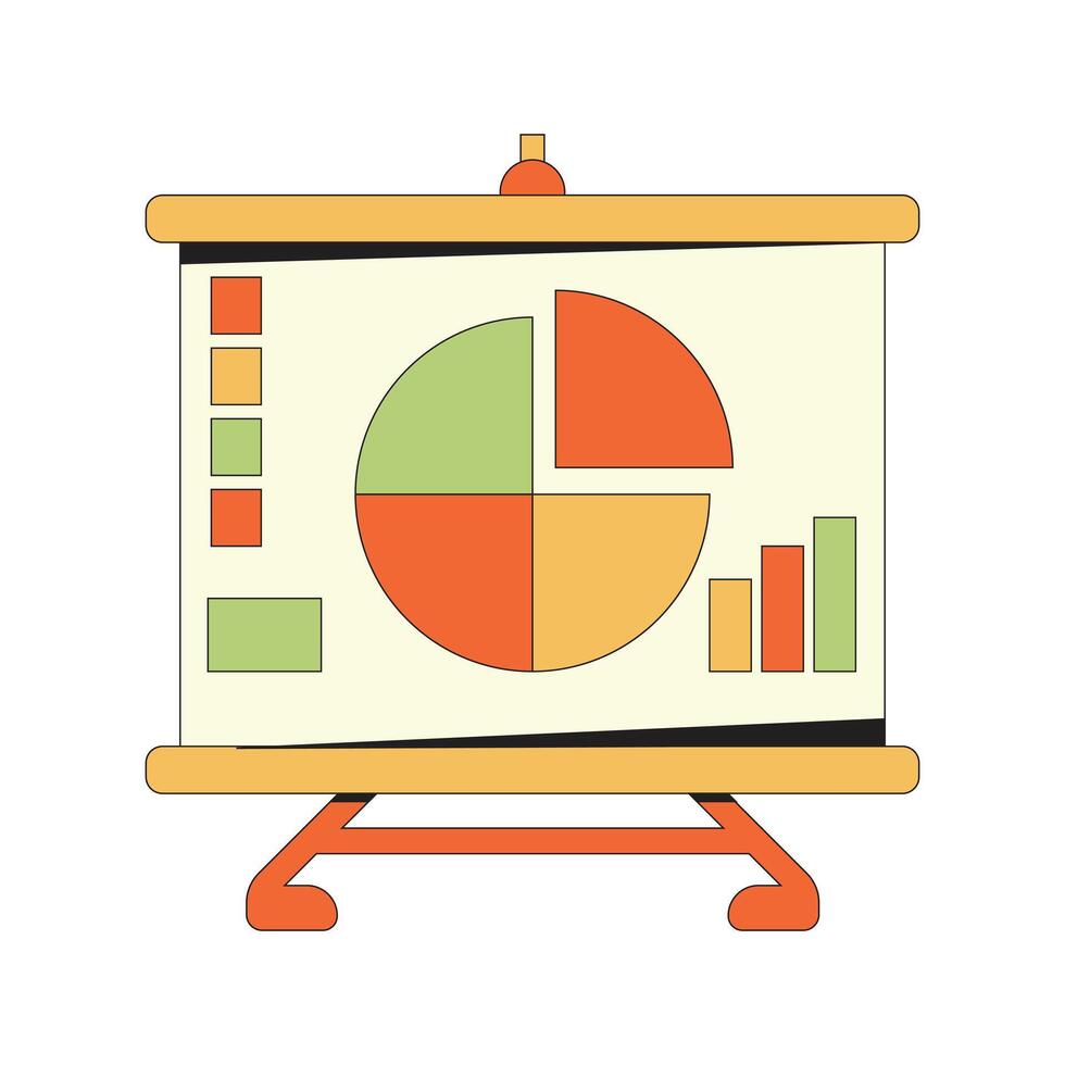 Presentation Board with Pie Chart and Bar Graph vector