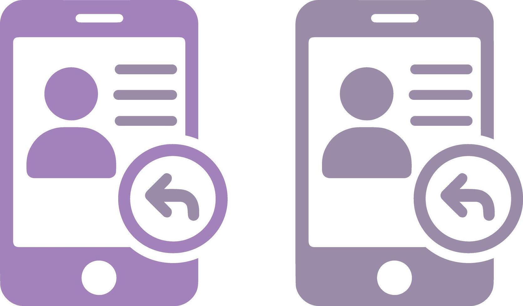 Professional icon showing a mobile user profile with back or undo action. Perfect for app interface, account settings, user history, and navigation design. vector