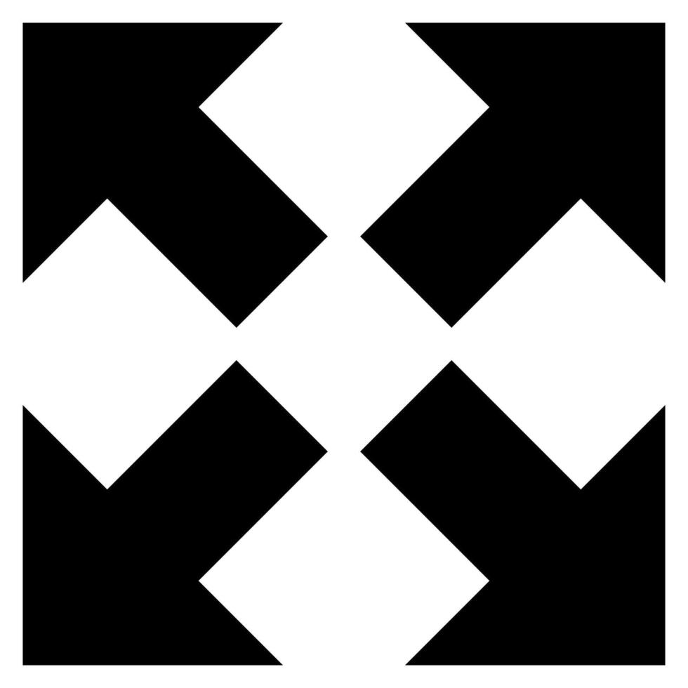 Crossed arrow icon Direction symbol Movement pointer vector