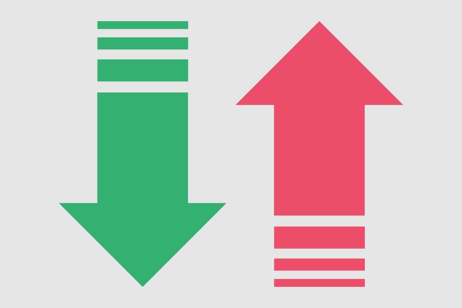 Download and Upload File Status Indicator. Falling and Up vector