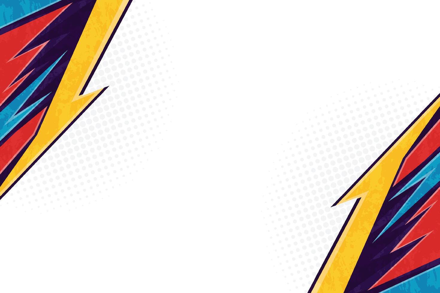 Retro Pop Art Comic Frame Background with Dynamic Lightning Bolt Pattern vector