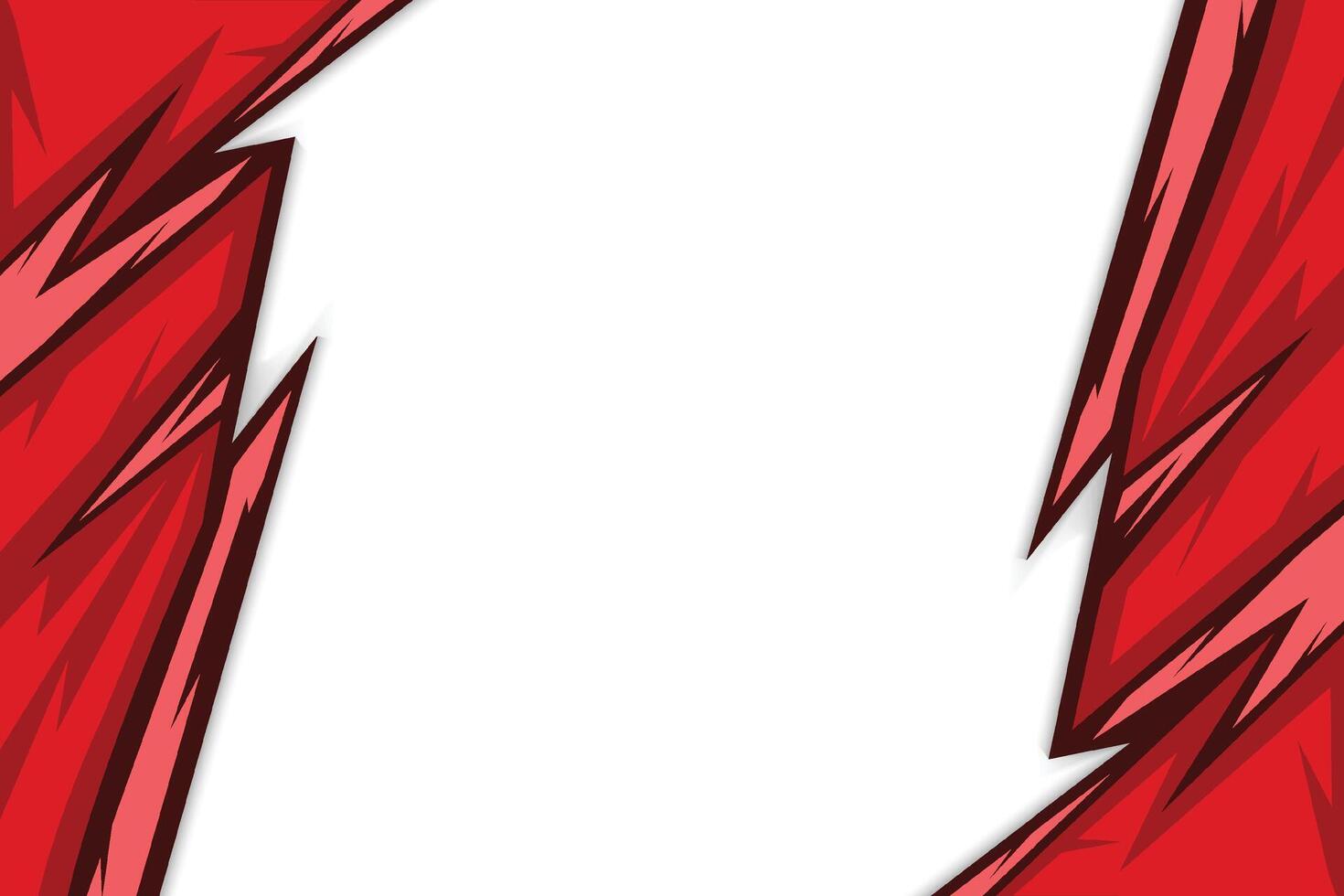 Abstract Red Lightning Frame Racing Style Background with Center Blank Space vector