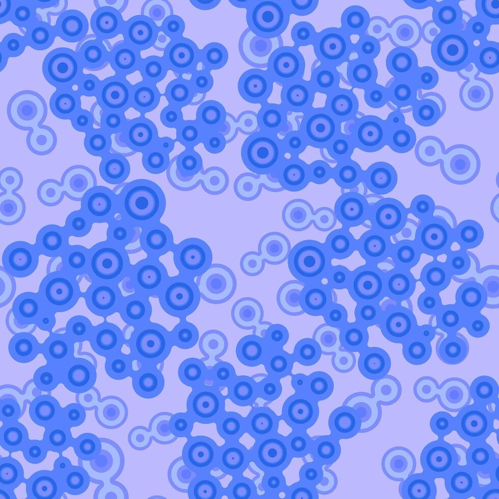 Meta ball Connect Dot Set. Blue Seamless Molecule chain. Circle Shapes. Abstract Geometric Dots. Morphing Blob for Pattern, Sticker, Badge, Poster, Web Design vector