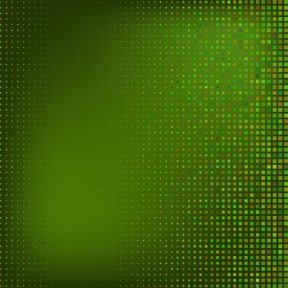 Green Tech Finance Fintech Background. Abstract Pixel Pattern. Digital Business Technology or Science Research Presentation Square Backdrop vector