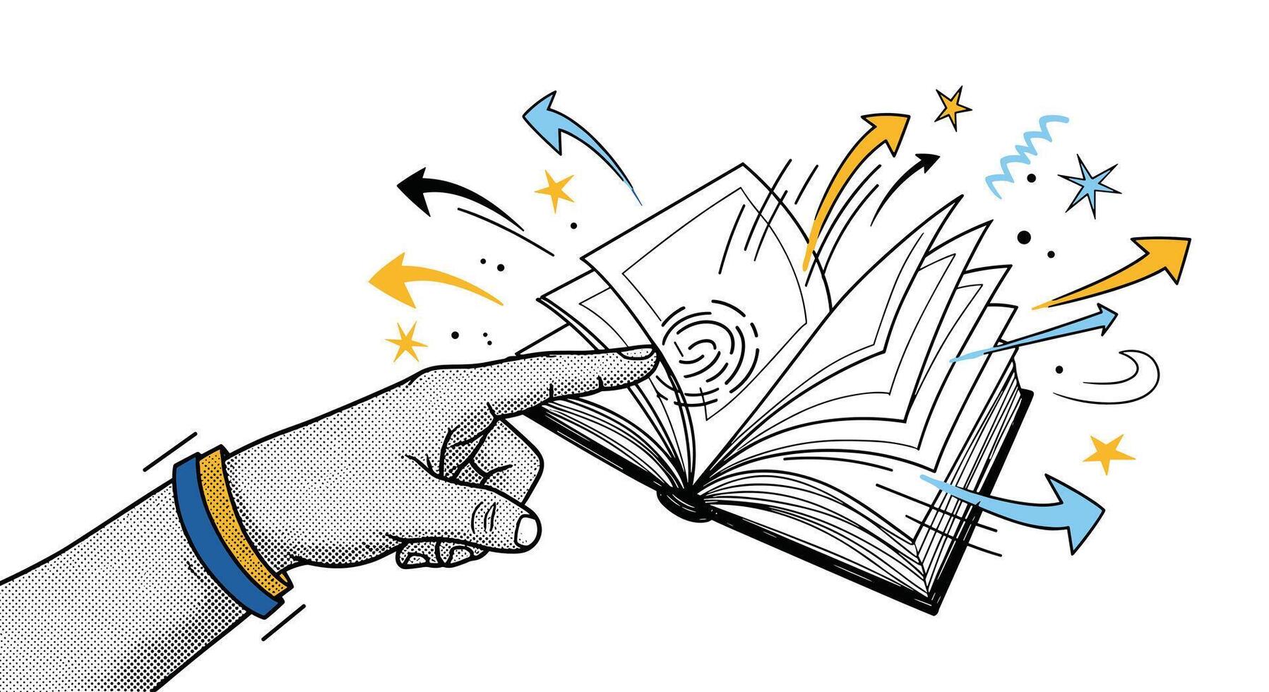 Unlocking the power of knowledge through engaging visual storytelling and creative exploration vector