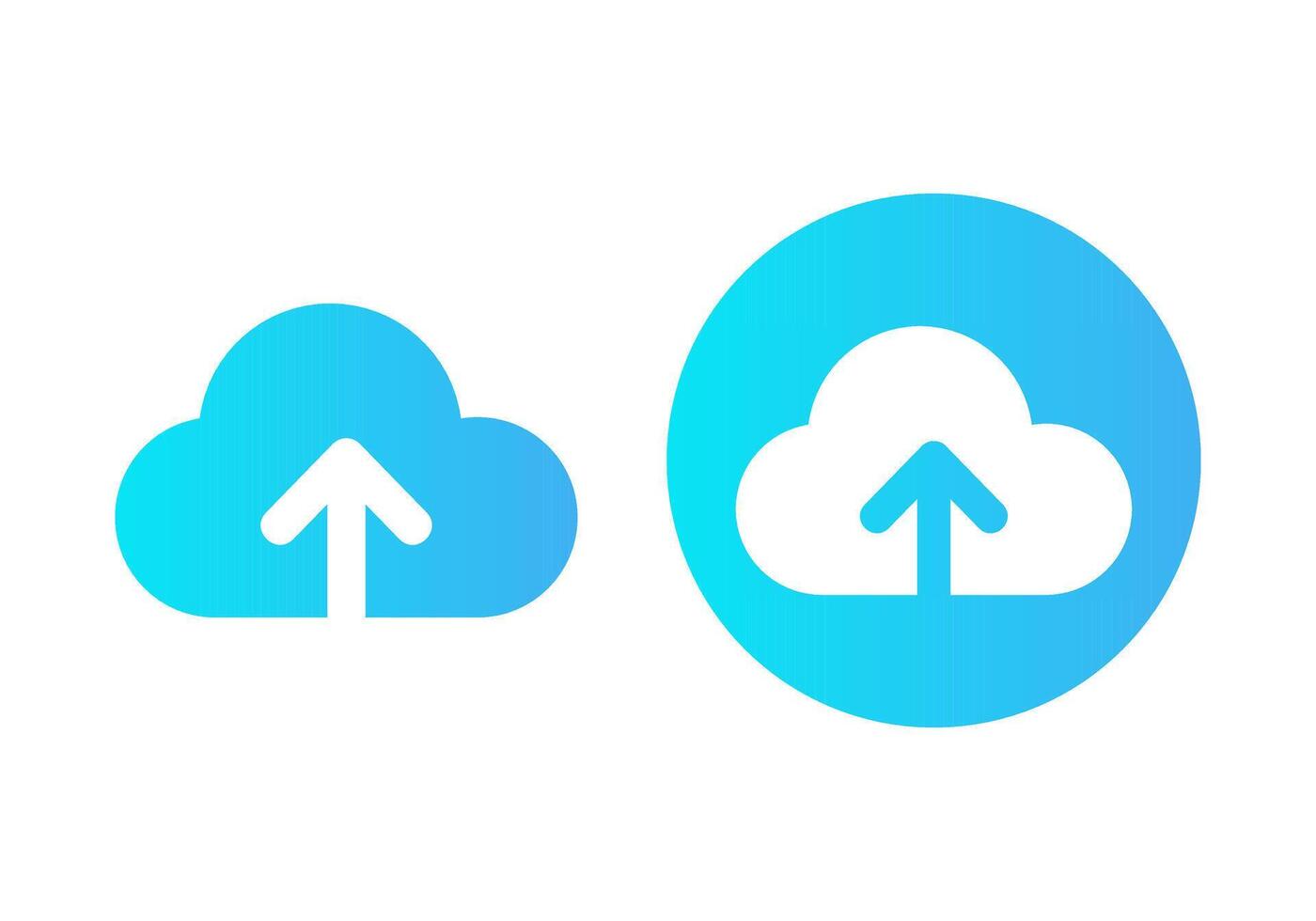 Gradient Blue Cloud Storage Flat Colored Illustration for Data and File Management Concept vector