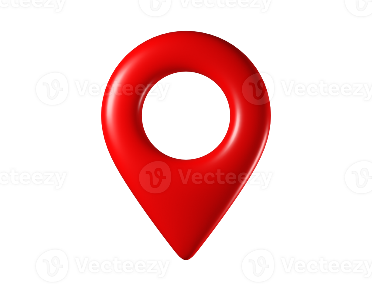 3d Red Map Pin and Geolocation Marker for Navigation Apps, Maps, GPS, and Location services. Location pin icon. GPS pins. 3d render. png